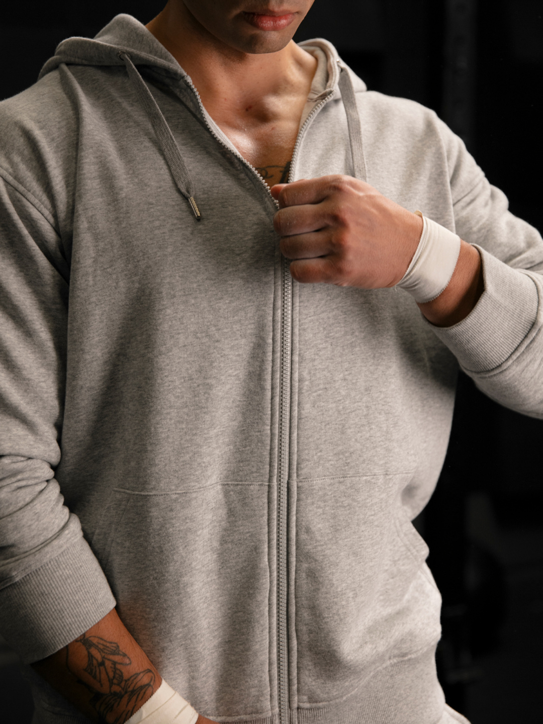 DAME FRANK Zip upボンディングフーディ UNISEX] Shaggy ボンディング KNIT Zip フーディー