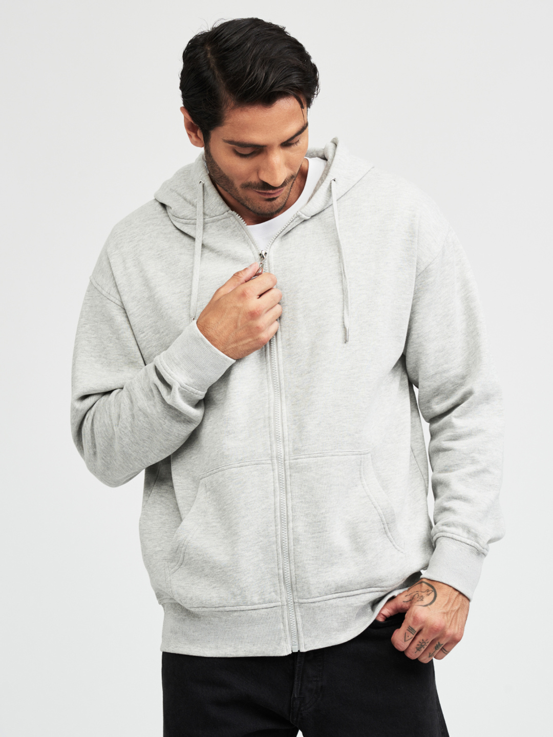 ★DAME FRANK★Zip upボンディングフーディー★グレージュ★ Slumber Zip Up Oversized Hoodie - Heather Grey